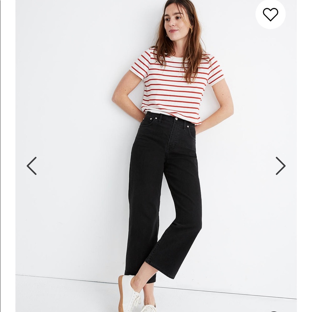 MADEWELL SLIM WIDE LEG CROP JEANS BLACK SZ 28